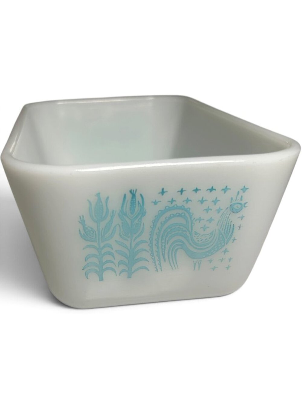 Pyrex 502 Butterprint 1.5-Pint Refrigerator Dish Base White Glass Light Blue - Picture 7 of 12